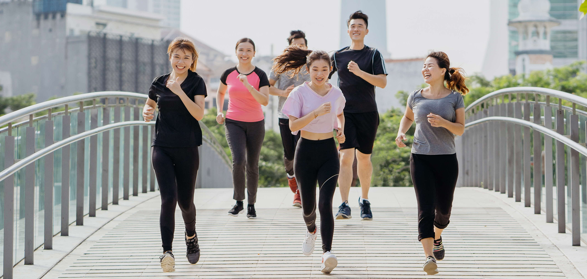 Group of people jogging